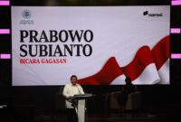 Ketua Umum Partai Gerindra Prabowo Subianto di acara 'Mata Najwa On Stage: 3 Bacapres Bicara Gagasan' di Graha Sabha Pramana UGM. (Dok. Tim Meida Prabowo Subianto)


